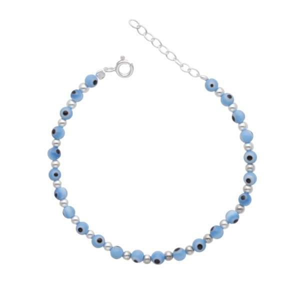 PULSERA OJO TURCO BOLA DE PLATA - Imagen 2