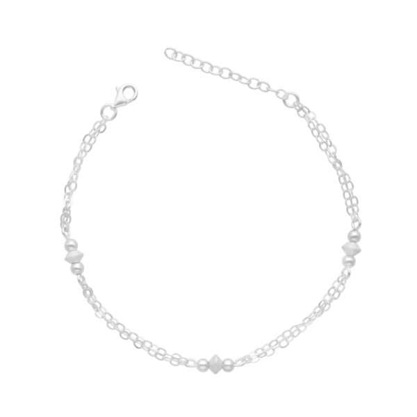 PULSERA DOBLE, BOLITAS SATINADAS