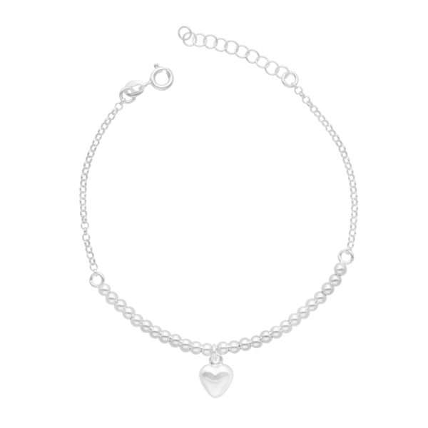 PULSERA BOLITA CORAZÓN INFLADO