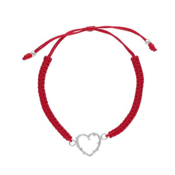 PULSERA AJUSTABLE CORAZÓN HILO ROJO