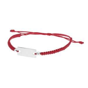 PULSERA AJUSTABLE PLACA HILO ROJO