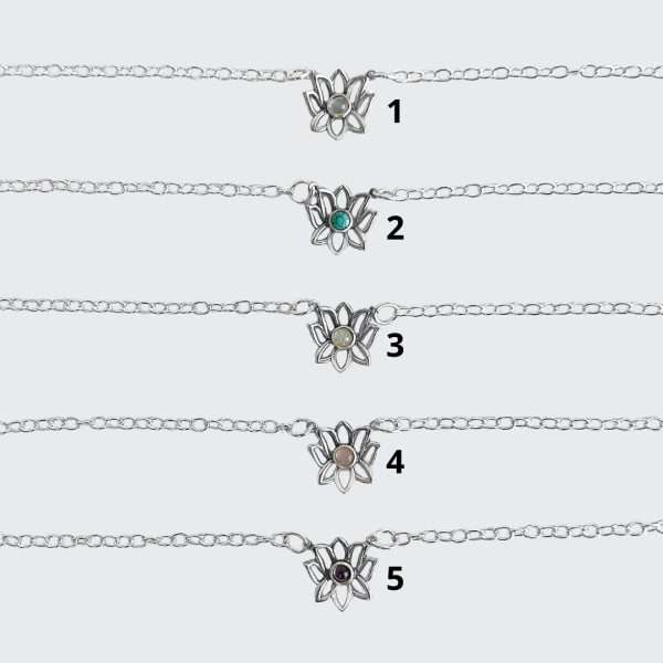 COLLAR FLOR DE LOTO PIEDRA NATURAL - Imagen 2