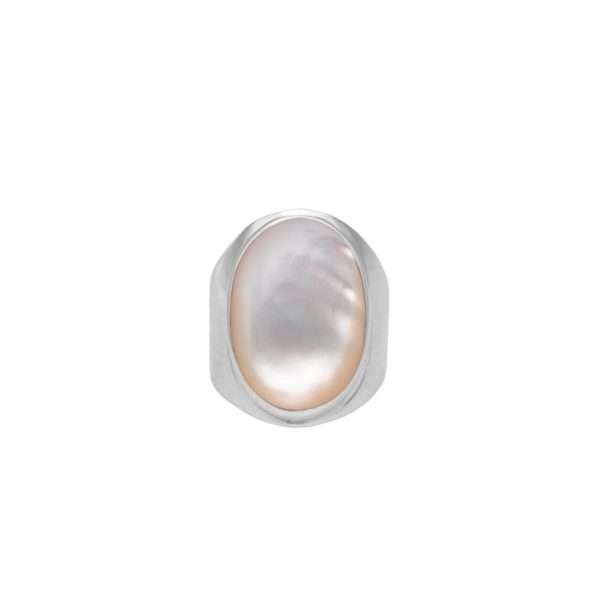 ANILLO OVALADO BLANCO NACARADO