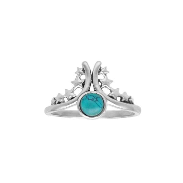 ANILLO CORONA ESTRELLAS PIEDRA NATURAL - Imagen 2
