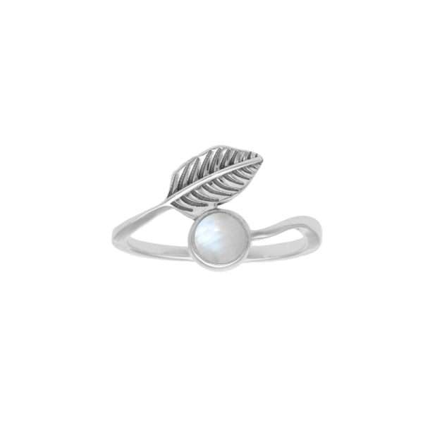 ANILLO HOJA PIEDRA NATURAL - Imagen 2