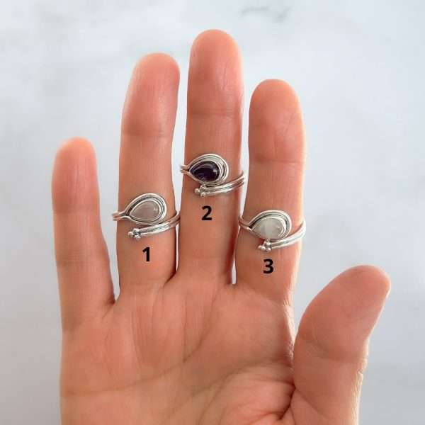 ANILLO GOTA AJUSTABLE PIEDRA NATURAL