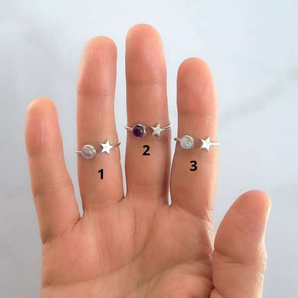 ANILLO ESTRELLA PIEDRA NATURAL