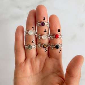 ANILLO DOBLE LUNA PIEDRA NATURAL