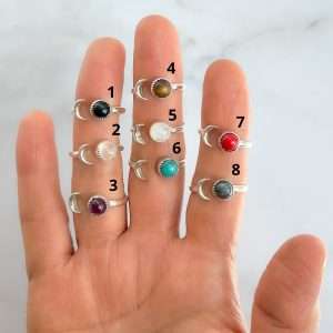 ANILLO AJUSTABLE LUNA PIEDRA NATURAL