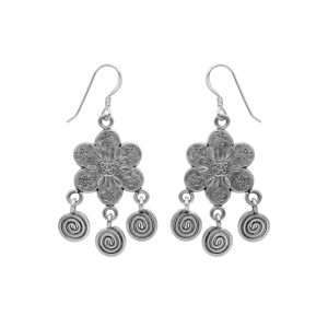 ARO LARGO FLOR CÍRCULOS ESPIRAL HECHO A MANO