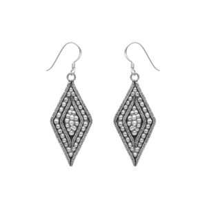 ARO LARGO ROMBO PUNTOS HECHO A MANO