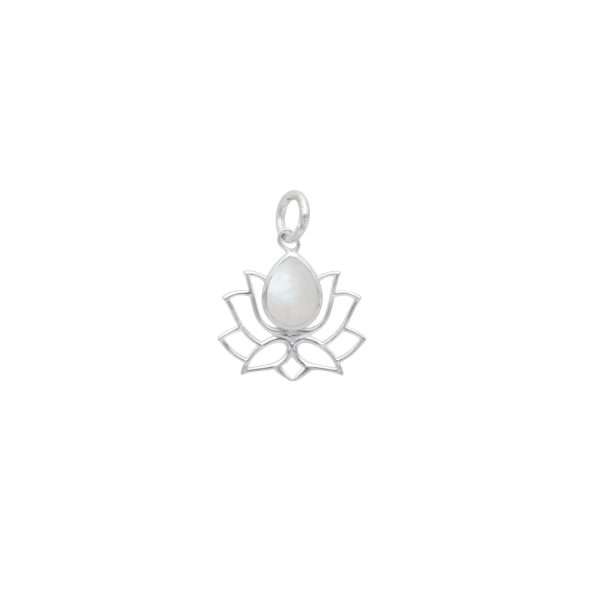 COLGANTE FLOR DE LOTO PIEDRA NATURAL - Imagen 2