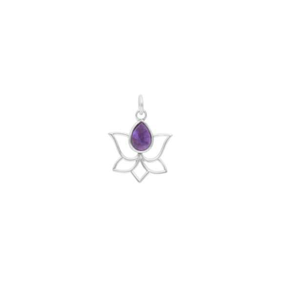 COLGANTE FLOR DE LOTO PIEDRA NATURAL