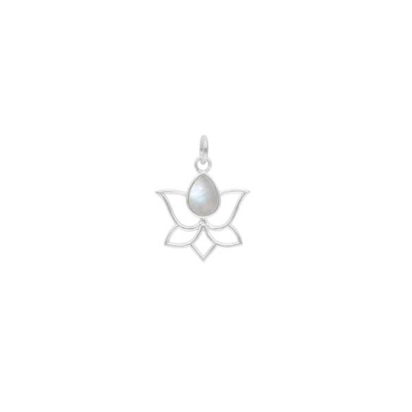COLGANTE FLOR DE LOTO PIEDRA NATURAL - Imagen 2