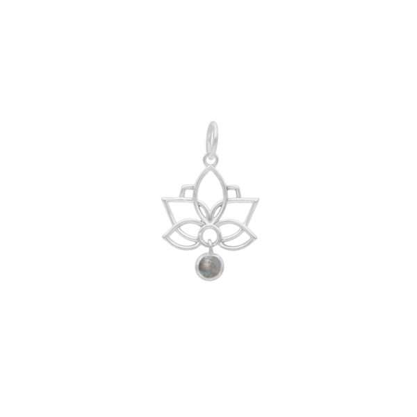 COLGANTE FLOR DE LOTO PIEDRA NATURAL