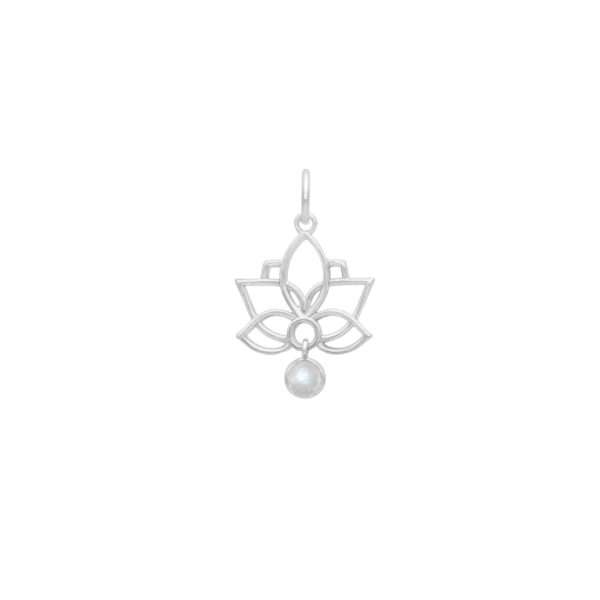 COLGANTE FLOR DE LOTO PIEDRA NATURAL - Imagen 4