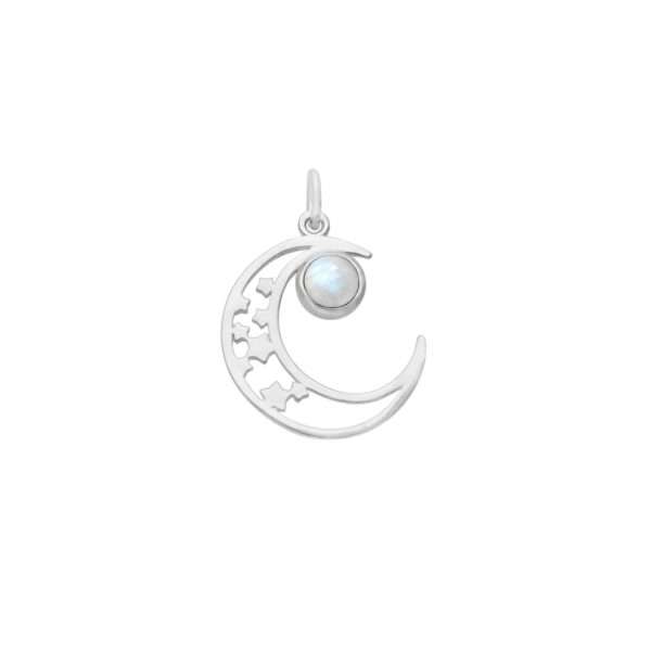 COLGANTE LUNA ESTRELLA PIEDRA NATURAL