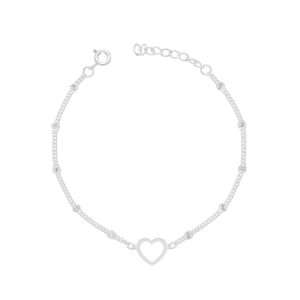PULSERA CORAZÓN GRUMET DESTELLO 16 CM