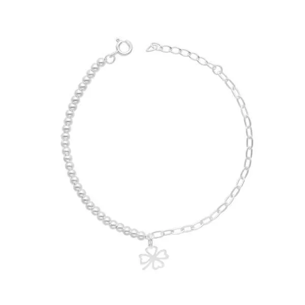 PULSERA LIMADA BOLITA TRÉBOL
