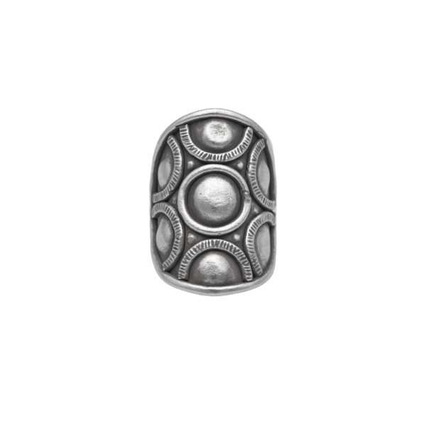 ANILLO AJUSTABLE LÍNEAS Y CIRCULOS HECHO A MANO