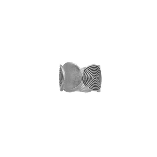 ANILLO AJUSTABLE CIRCULO Y ESPIRAL HECHO A MANO - Imagen 2