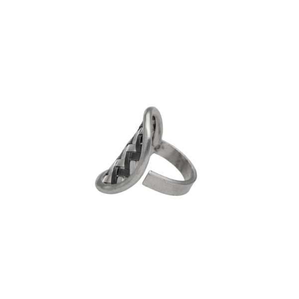 ANILLO AJUSTABLE OVALADO TEJIDO HECHO A MANO - Imagen 2