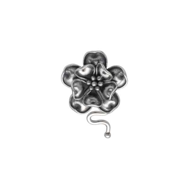 ANILLO AJUSTABLE FLOR CON TALLO HECHO A MANO