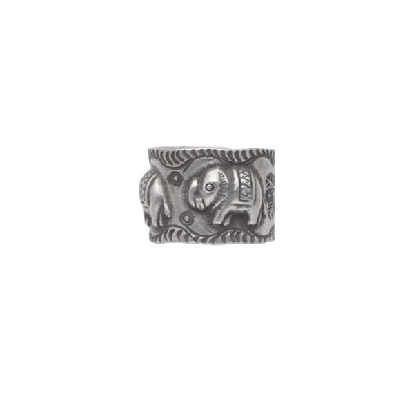 ANILLO AJUSTABLE CON DISEÑO DE ELEFANTE HECHO A MANO