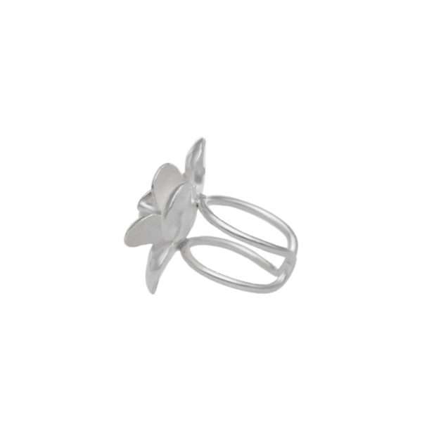 ANILLO AJUSTABLE ROSA MARTILLADA HECHO A MANO - Imagen 2