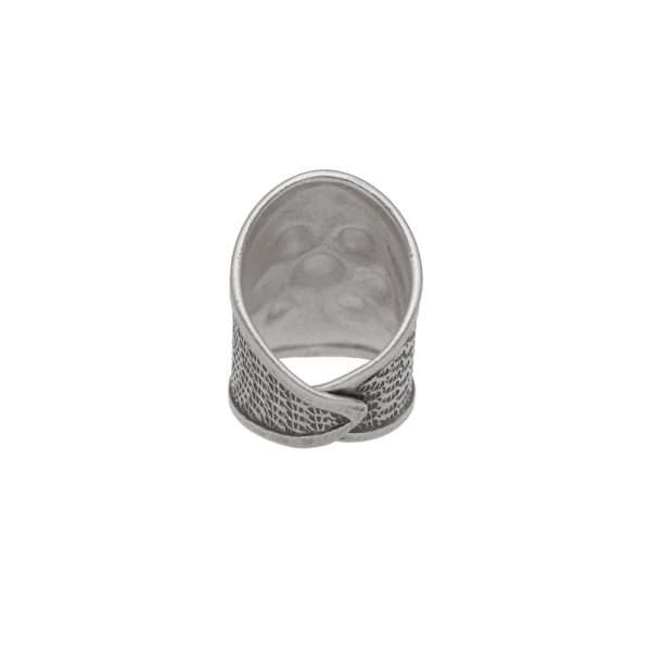 ANILLO AJUSTABLE FLOR TALLADA HECHO A MANO - Imagen 2