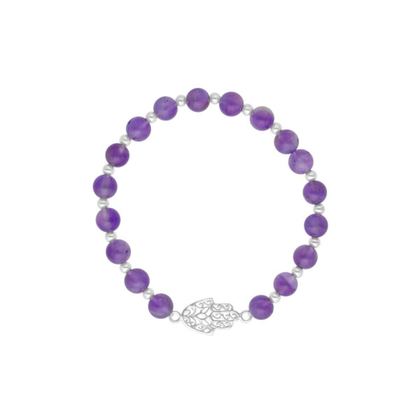 PULSERA ELÁSTICADA PIEDRA NATURAL MANO DE FÁTIMA