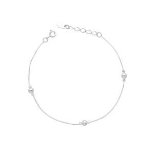 PULSERA COLA DE TOPO CON BOLITAS 4 MM