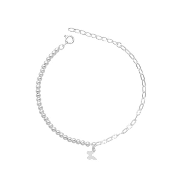 PULSERA BOLITAS LIMADA MARIPOSA